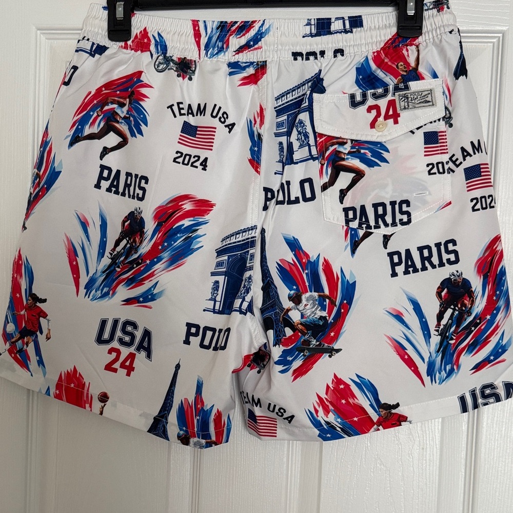 Polo by Ralph Lauren Men's USA Paris Swim Trunks - Picture 2 of 5
